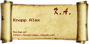 Knopp Alex névjegykártya