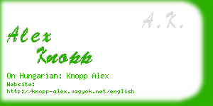 alex knopp business card